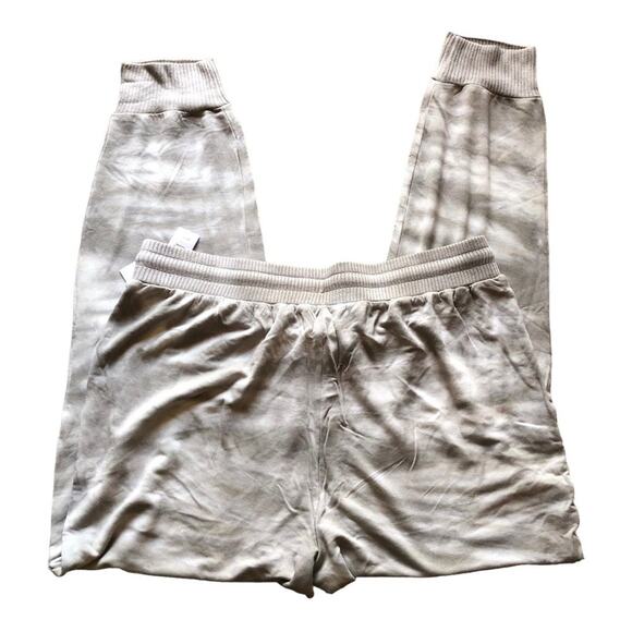 Splendid NWT Women’s Journey Ribbed Trim Knit Jogger Pants Smoky Gray Tie Dye XL - Picture 6 of 11